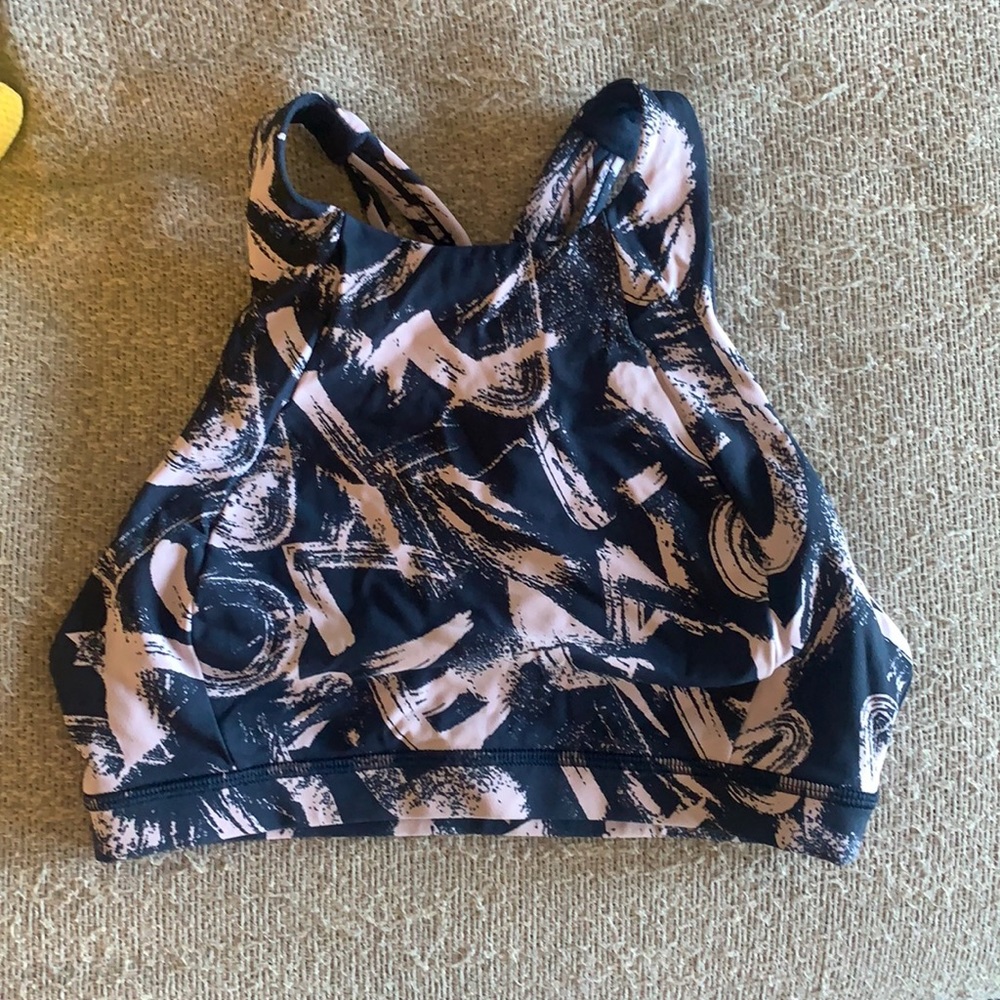 Barely worn high neck strappy bra